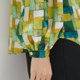 ¥【予約商品|9月下旬お届け】サテンボウタイブラウス「緑の風景」Kaoru Iga