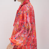 ¥【予約商品|9月下旬お届け】サテンボウタイブラウス「りんごのブーケ」Yuh Mitani