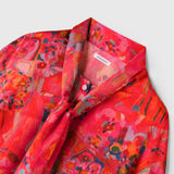 ¥【予約商品|9月下旬お届け】サテンボウタイブラウス「りんごのブーケ」Yuh Mitani