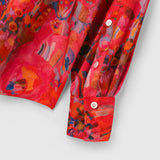 ¥【予約商品|9月下旬お届け】サテンシャツブラウス「りんごのブーケ」Yuh Mitani