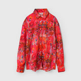 ¥【予約商品|9月下旬お届け】サテンシャツブラウス「りんごのブーケ」Yuh Mitani