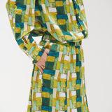 ¥【予約商品|9月下旬お届け】サテンスカート「緑の風景」Kaoru Iga