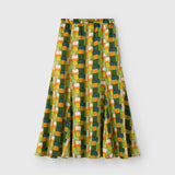 ¥【予約商品|9月下旬お届け】サテンスカート「緑の風景」Kaoru Iga