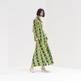 ¥【予約商品|9月下旬お届け】サテンスカート「緑の風景」Kaoru Iga