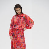 ¥【予約商品|9月下旬お届け】サテンスカート「りんごのブーケ」Yuh Mitani