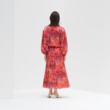 ¥【予約商品|9月下旬お届け】サテンスカート「りんごのブーケ」Yuh Mitani