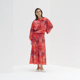 ¥【予約商品|9月下旬お届け】サテンスカート「りんごのブーケ」Yuh Mitani