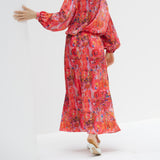 ¥【予約商品|9月下旬お届け】サテンスカート「りんごのブーケ」Yuh Mitani