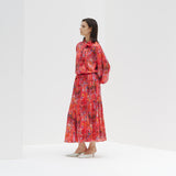 ¥【予約商品|9月下旬お届け】サテンスカート「りんごのブーケ」Yuh Mitani