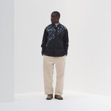 ¥デザインシャツ(ショルダー切替)ブラックA「(無題)(丸)」Sanae Sasaki