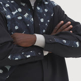 ¥デザインシャツ(ショルダー切替)ブラックA「(無題)(丸)」Sanae Sasaki