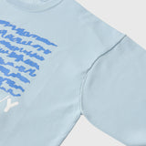 ¥Art Print Lightweight Knit「blue calligraphy1-mm2025」 Bluemarina