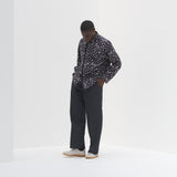 ¥デザインシャツ(フライフロント)ブラックB「(無題)(丸)」Sanae Sasaki