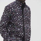 ¥デザインシャツ(フライフロント)ブラックB「(無題)(丸)」Sanae Sasaki