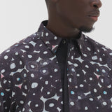 ¥デザインシャツ(フライフロント)ブラックB「(無題)(丸)」Sanae Sasaki