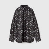 ¥デザインシャツ(フライフロント)ブラックB「(無題)(丸)」Sanae Sasaki