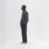 ¥デザインシャツ(フライフロント)ブラックB「(無題)(丸)」Sanae Sasaki