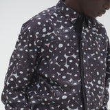 ¥デザインシャツ(フライフロント)ブラックB「(無題)(丸)」Sanae Sasaki