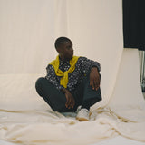 ¥デザインシャツ(フライフロント)ブラックB「(無題)(丸)」Sanae Sasaki