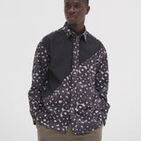 ¥デザインシャツ(ショルダー切替)ブラックB「(無題)(丸)」Sanae Sasaki