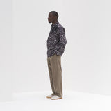 ¥デザインシャツ(ショルダー切替)ブラックB「(無題)(丸)」Sanae Sasaki