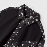 ¥デザインシャツ(ショルダー切替)ブラックB「(無題)(丸)」Sanae Sasaki