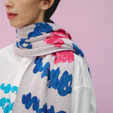 ¥ジャガードマフラー「blue brush - mm2025」marina