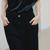 ¥デニムパンツ(ブラック)「heart - mm2024」marina