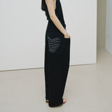 ¥デニムパンツ(ブラック)「heart - mm2024」marina