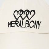 ¥【HEART】Embroidered Logo Cap WhiteHERALBONY