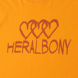 ¥【HEART】Logo T-Shirt Horizontal Triple Heart OrangeHERALBONY