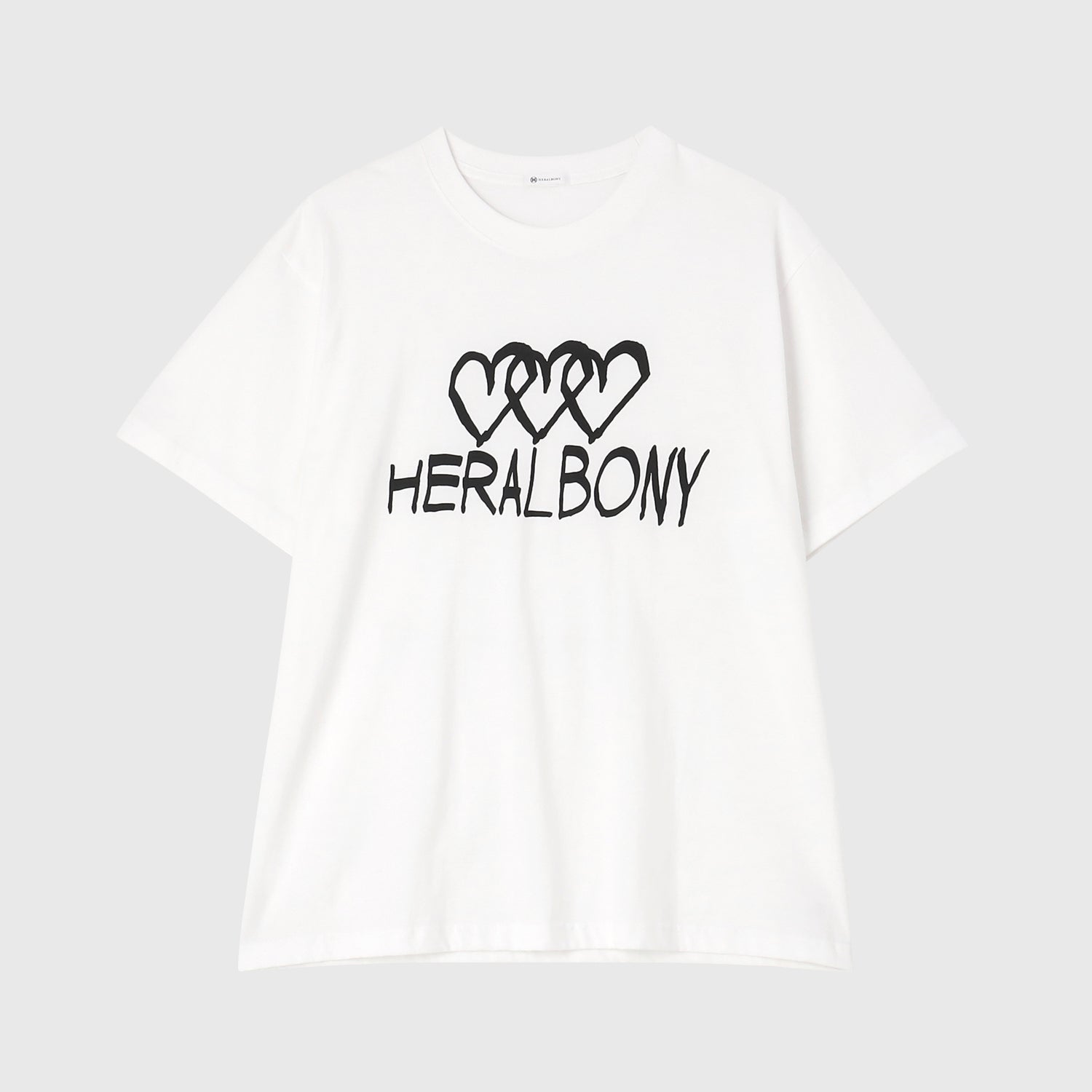 HEART】Logo T-Shirt Horizontal Triple Heart White – HERALBONY