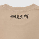 ¥【HEART】Logo T-Shirt Vertical Triple Heart BeigeHERALBONY