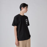 ¥【HEART】Logo T-Shirt Vertical Triple Heart BlackHERALBONY