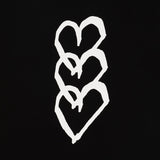 ¥【HEART】Logo T-Shirt Vertical Triple Heart BlackHERALBONY