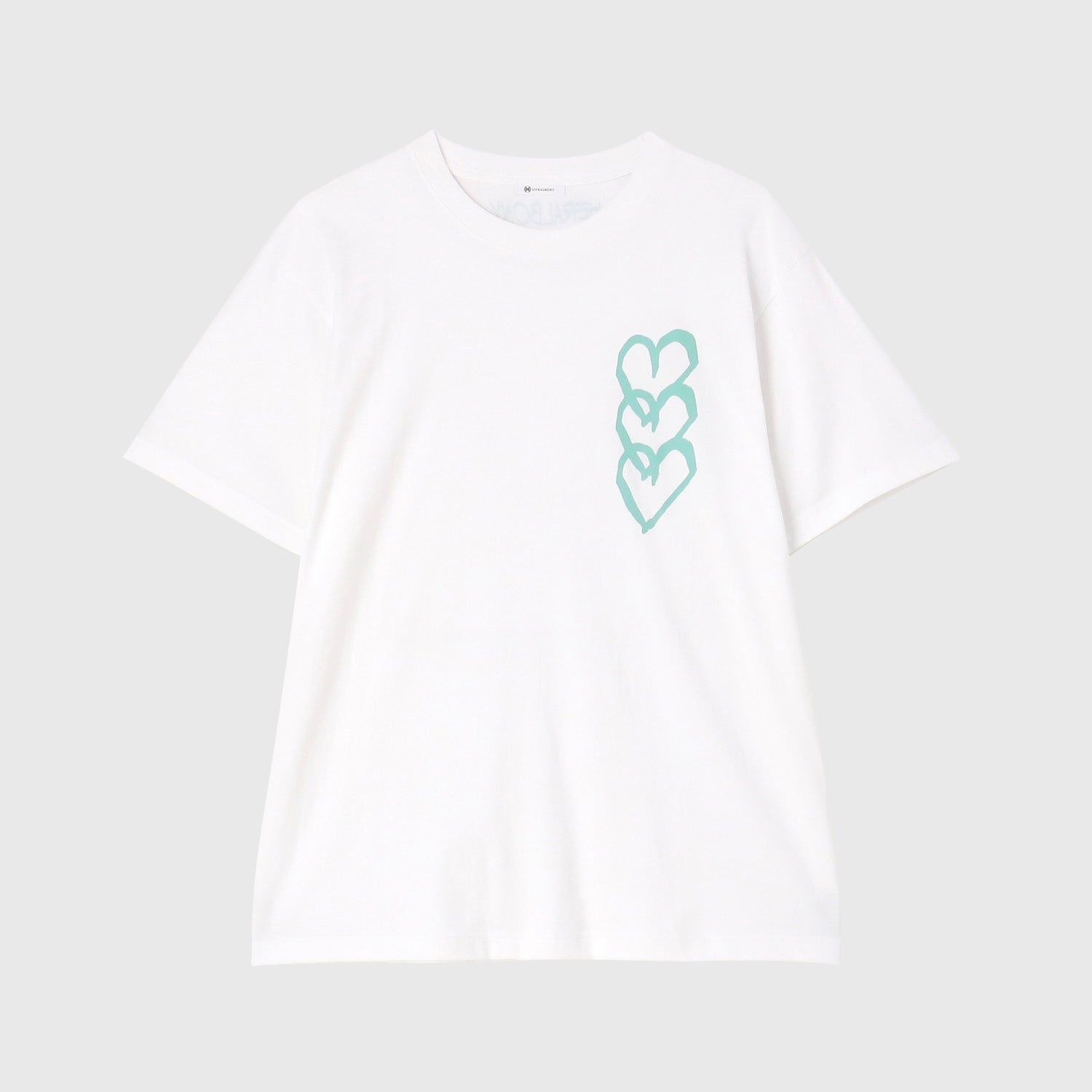 HEART】Logo T-Shirt Vertical Triple Heart White – HERALBONY