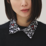 ¥【店舗先行販売】ジャカード付け襟「モノクロの世界」Kaede Wajima