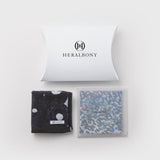 ¥ギフトセット ハンカチーフ『(無題)(青)』&タオルハンカチ 『(無題)(丸)』HERALBONY