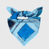 ¥シルク混バンダナ「青い窓」Kaoru Iga