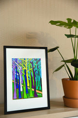 ¥インテリアアート「森の道ー青い森」Asuka Tazaki