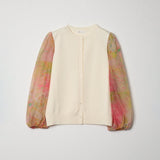 ¥袖プリントニットカーデ「お母さんありがとう」Hiroo Suzuki