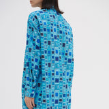 ¥シャツワンピース「青い窓」Kaoru Iga