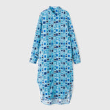 ¥シャツワンピース「青い窓」Kaoru Iga