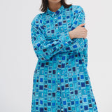 ¥シャツワンピース「青い窓」Kaoru Iga