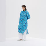 ¥シャツワンピース「青い窓」Kaoru Iga