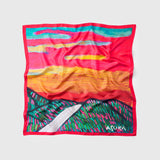 ¥シルクスカーフ「夕焼けの道」Asuka Tazaki