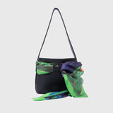 ¥シルクスカーフ「森の道ー青い森」Asuka Tazaki