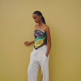 ¥シルクスカーフ「ヴェネチアのフルーツ船」Hiroshi Yoshida