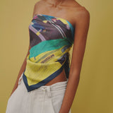 ¥シルクスカーフ「ヴェネチアのフルーツ船」Hiroshi Yoshida