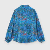 ¥サテンボウタイブラウス「(無題)(青)」Midori Kudo